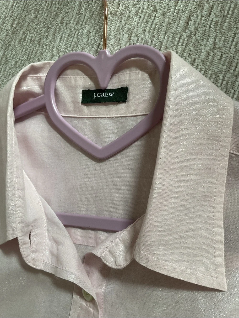 J. Crew Pale Pink Sheen Button-Up Dress Women’s Shirt